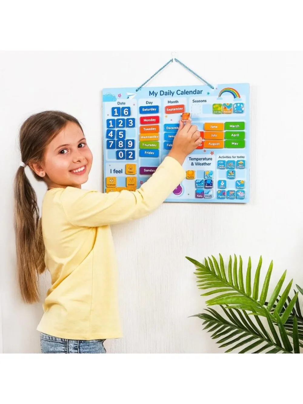 Kids Magnetic Calendar - 58 PCS Daily Planner for Learning & Fun Activities